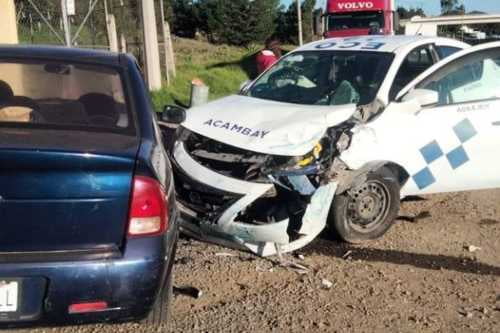 Choque en la carretera Panamericana Acambay-Atlacomulco, deja cuatro lesionados